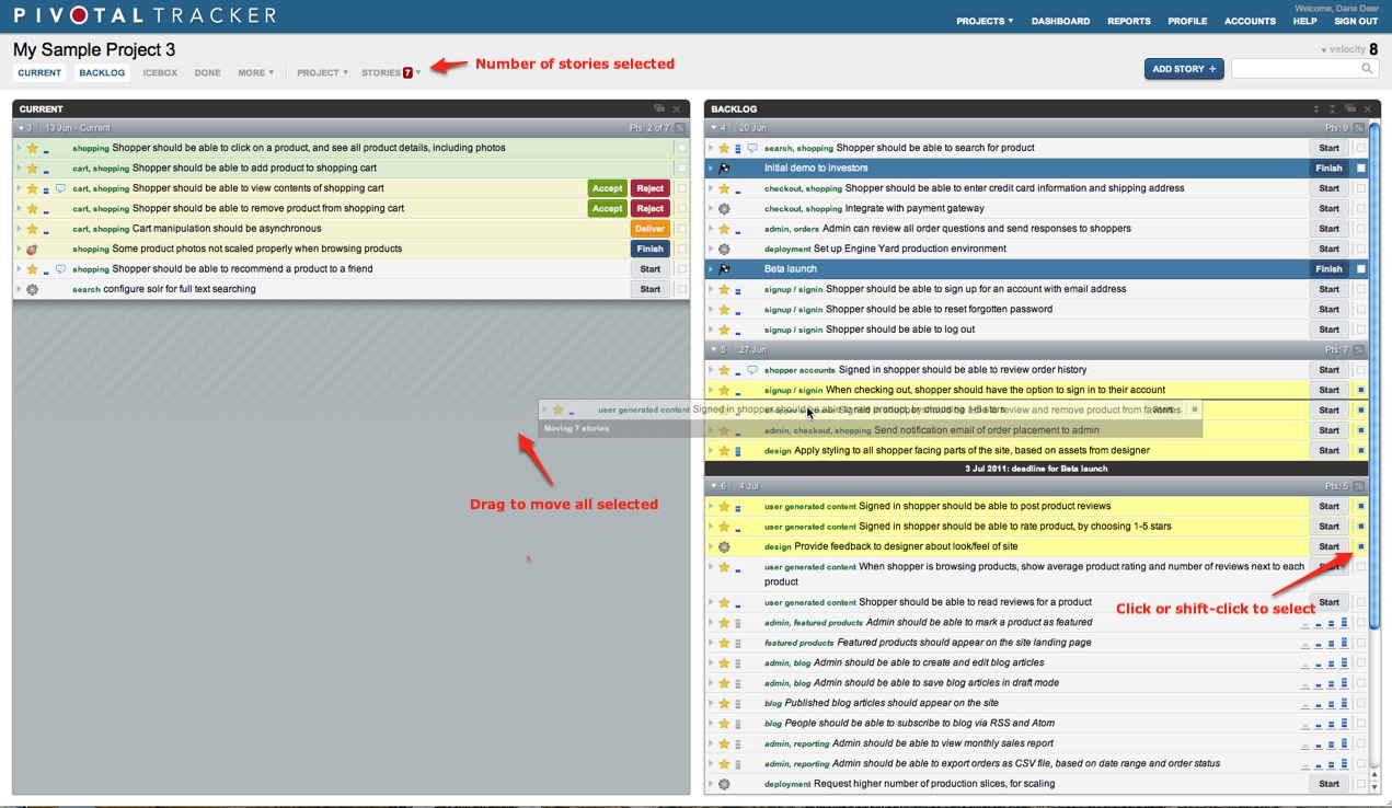 New in Pivotal Tracker: Multi-Story Select, Drag/Drop, and iPad Usability Improvements blog post featured image