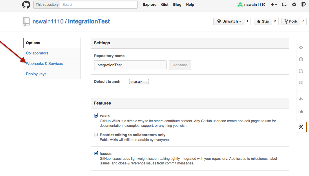 Setting up the GitHub service hook for Pivotal Tracker