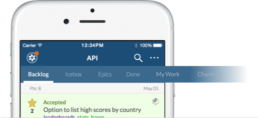 Accessing project panels int he Pivotal Tracker iOS app