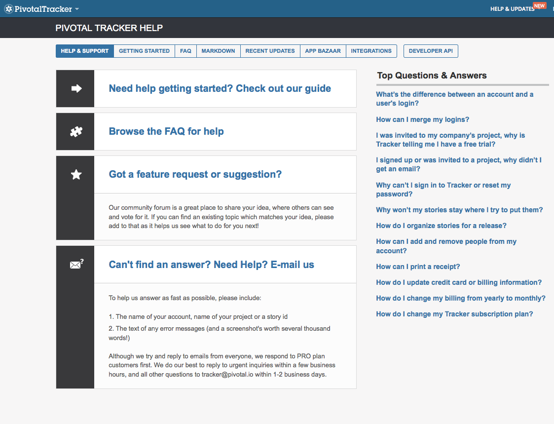 Pivotal Tracker Help Center