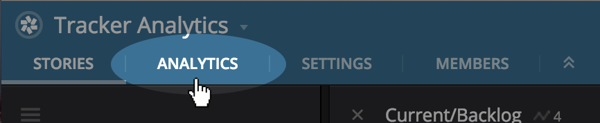 The Analytics tab in Pivotal Tracker
