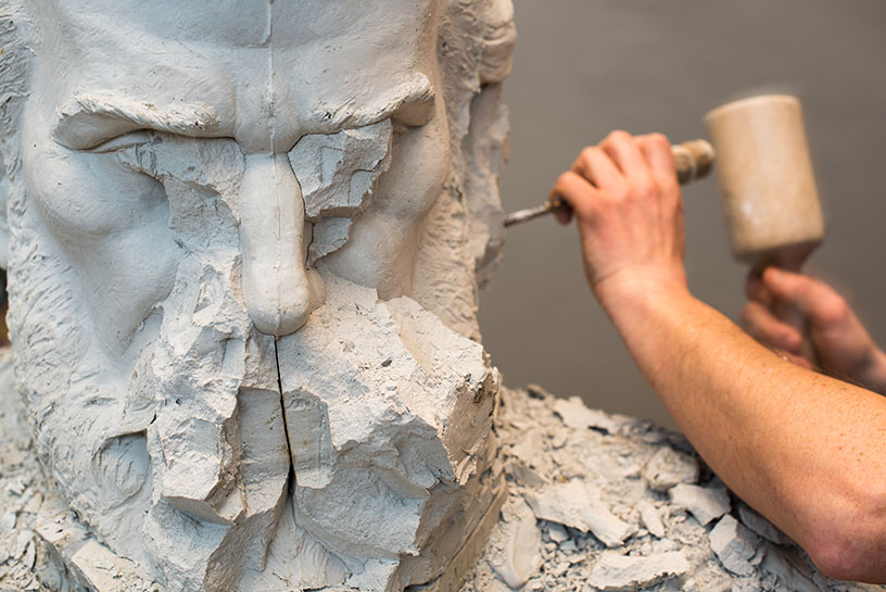 Image showing a sculpture being refined.