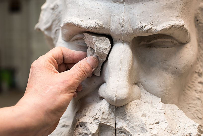 Image showing a sculpture being refined.