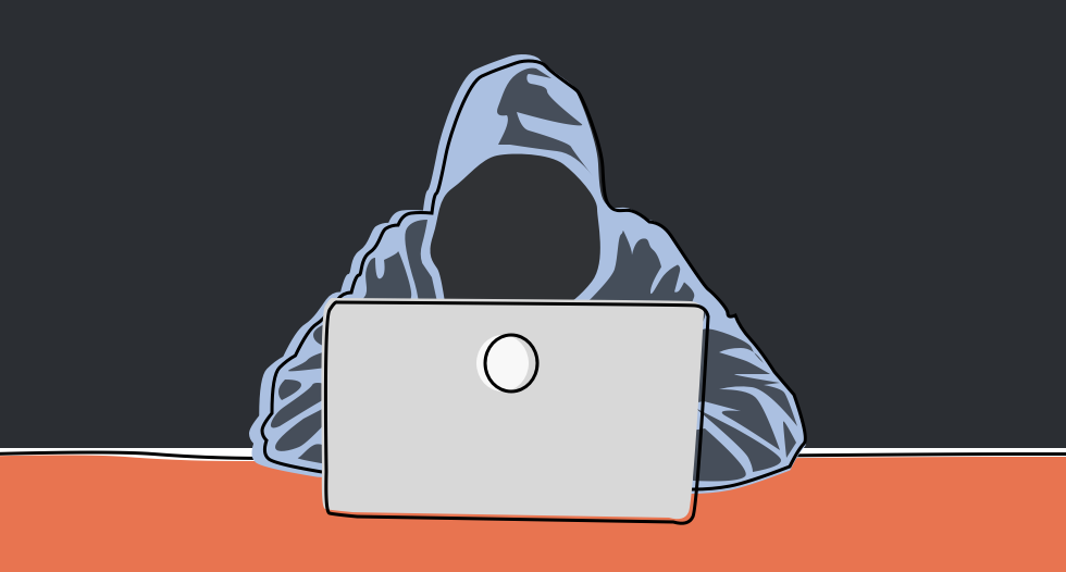 Illustration of a spooky hacker.