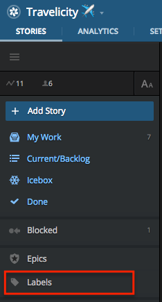 Using labels and epics in Pivotal Tracker