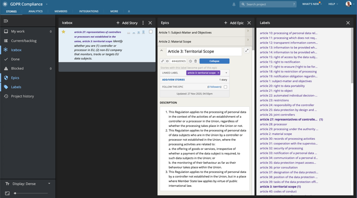 GDPR Project Management with Pivotal Tracker blog post featured image