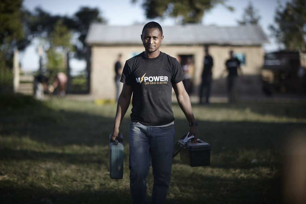 A man carrying supplies