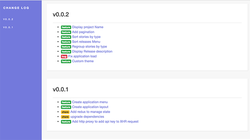 Change Log integration for Pivotal Tracker