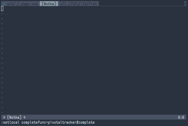 Screenshot of Vim for Pivotal Tracker