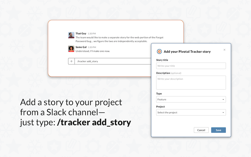 Slack integration for Pivotal Tracker - add story