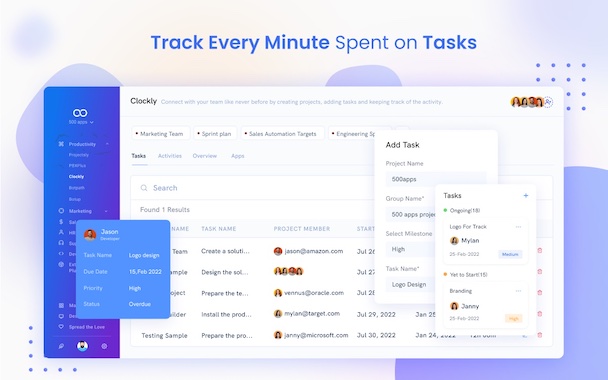 Track every minute spent on tasks